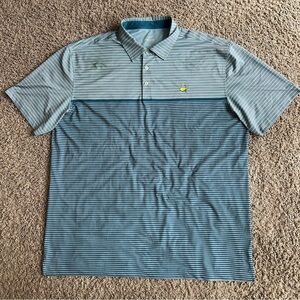 Masters Tech Men's 2XL Two Tone Stripes Augusta Nat'l Club Golf Polo Shirt(Flaw)